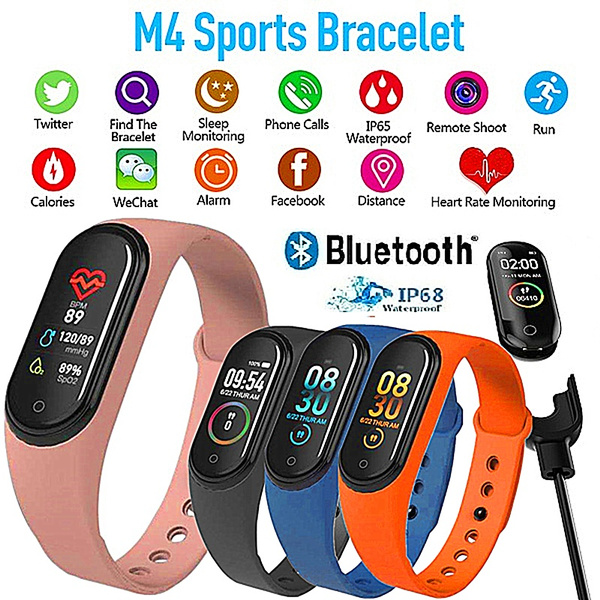 World tech Electronics M4 Bracelet Wireless Sweatproof Fitness Band|  Activity Tracker| Blood Pressure| Heart Rate Sensor| Sleep Monitor| Step  Tracking All Androed Device_M4 (Black) : Amazon.in: Electronics