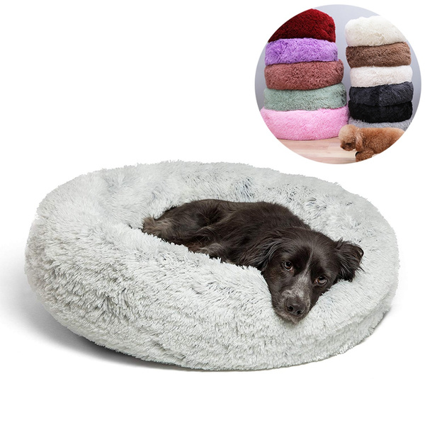 Lit Rond Pour Chat Et Chien 60cm - Lavable, Confortable Avec Bords Surélevés Et Fond Antidérapant