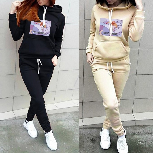 Women Tracksuits, Hoodie+pants,four Season Clothing,Fashion Set for ...