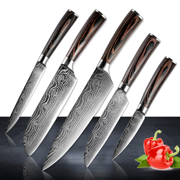 Five-piece Japanese Chef Stainless Steel Knife Set Super Sharp