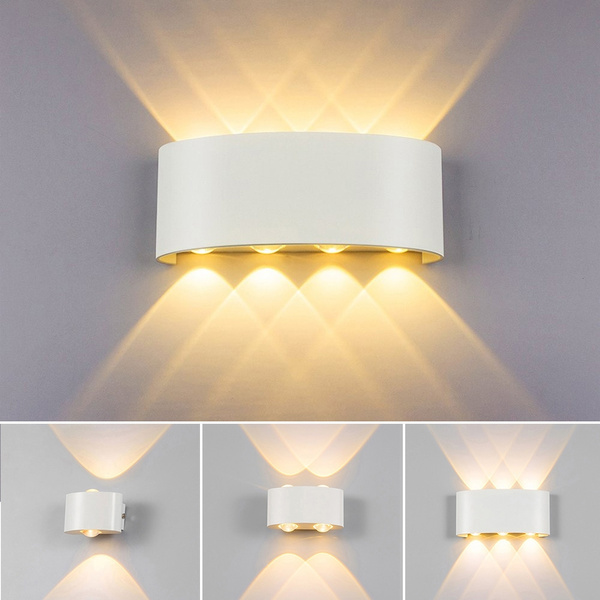 Modern Sconce Lights 2 4 6 8 Leds Wall Sconce Lighting Up And Down Aluminium Waterproof Wall Lamp In Outdoor Light Fixture For Room Bedroom Hallway Staircase And Corridor Wish