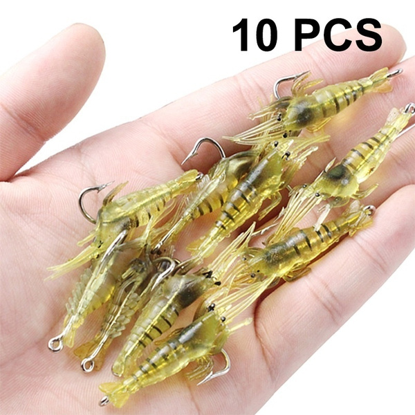 10pcs/lot Shrimp Fishing Lures Soft Prawn Shrimp artificial shrimp 4cm