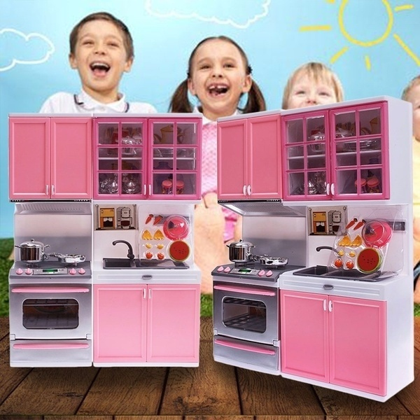 Kitchen Pretend Play Toys For Kids Children Play Cooking Set Playset Xmas Gift 