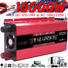 10000W Inverter USB Sine Wave Converter Digital Display Household Camping Outdoor Car Solar Power Inverter DC12/24V To AC110V/220V 