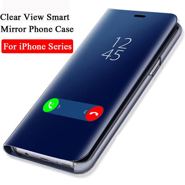 Clear View Smart Mirror Phone Case For Iphone X 10 Xr 8 7 6 6s Plus Case Flip Stand Leather Cover For Iphone 11 Pro Max Cases Wish