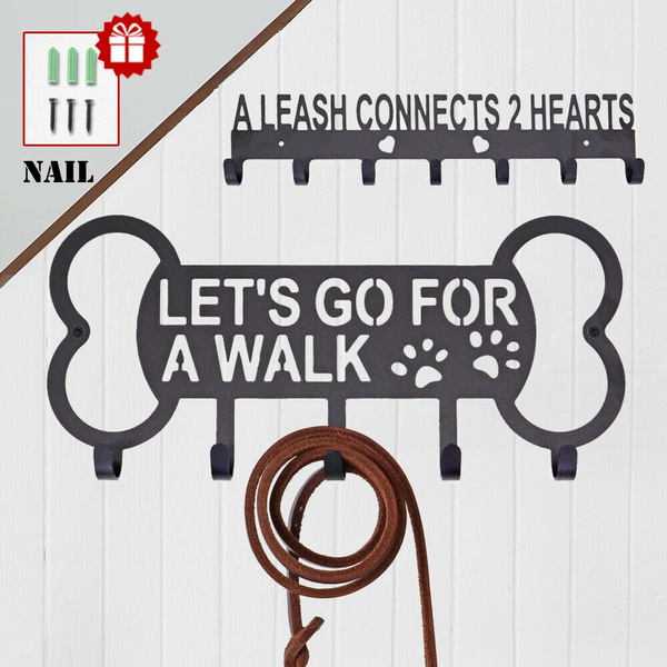 Wall Mount Dog Key Hanger Keyring Collar Holder Pet Gear Hook Walking Leash Rack for sale online