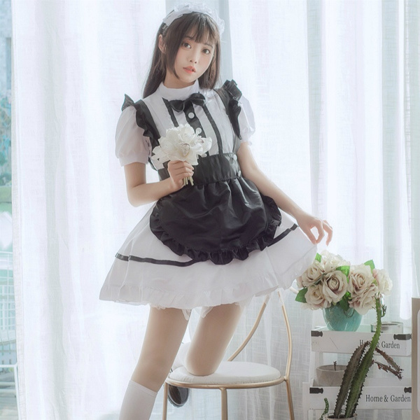 Women Maid Dress Lolita Anime Cosplay Costume Japanese Uniform Waitress ...