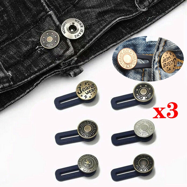 3pcs Magic Buttons Jeans Retractable Button Waist Extender Button for ...