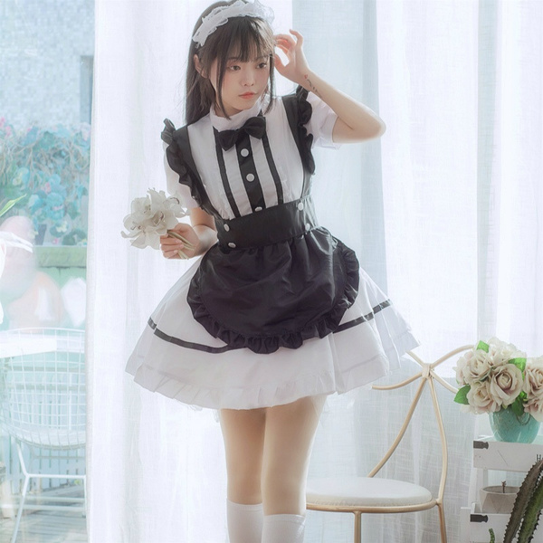 Japanese Maid Lolita Outfit Anime Cosplay Uniform Waitress Costume Kawaii Sweet