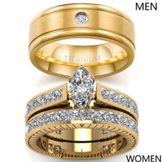 Couple Rings, Steel, wedding ring, gold