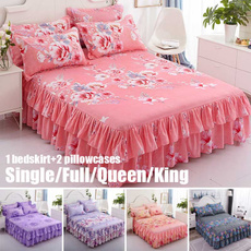 floralbedcover, bedskirtking, bedspreadset, bedskirtsqueensize