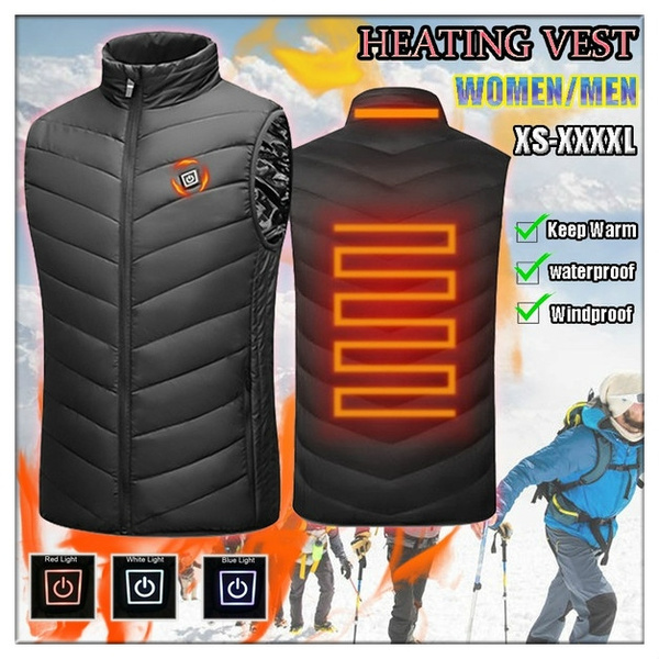 USB Heated Vest Men and Women Coat Feather Thermal Heated Jacket Winter Fishing  Vest Tactical Usb Vest Outdoor Heated Vest