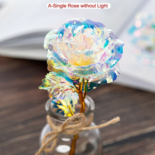 24K Gold Foil Rose Flower LED Luminous Galaxy Mother's Gift Valentine's Day R7E9 