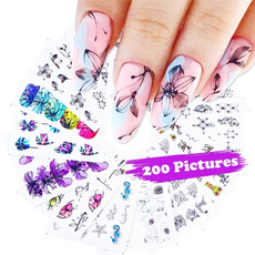 butterfly, tattoo, nail stickers, Flowers