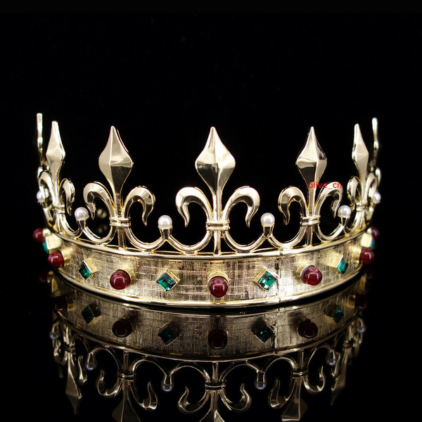 Boy's Imperial Medieval Fleur De Lis King Crown 3cm High 15cm Diameter 2 colours 
