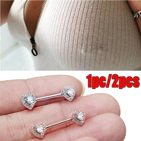 TOPBRIGHT® 2pcs/lot Cute Love Heart Nipple Shield Ring Cubic
