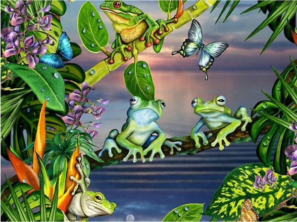 Diamond Painting Cross Stitch Diy 5d Diamond Embroidery Frog Pictures ...