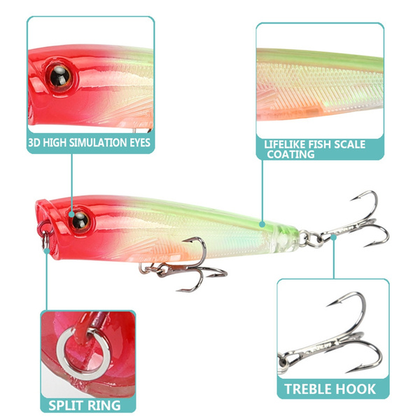 65mm 7g Floating Bionic Popper Bait Popper Lure Artificial Bait Hard Bait  Fishing Lure Fishing Tackles