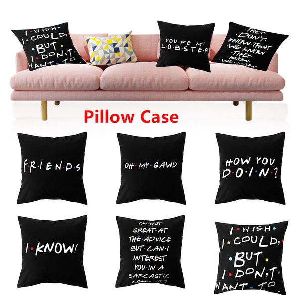 18x18 inch Black Sofa Polyester Friends TV Show Cushion Cover Pillow Cover Case 