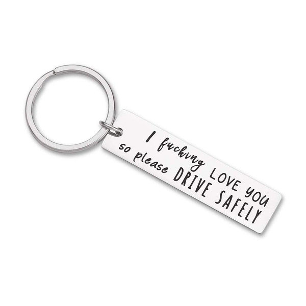 Drive Safe Keychain,Because I Love You Trucker Husband Gift for Dad Father's ... 