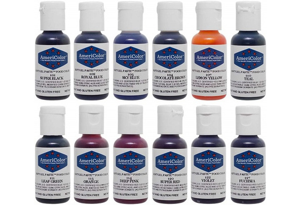 Americolor, Student Kit , 12 .75 Ounce Food Color Bottles, Soft Gel Paste