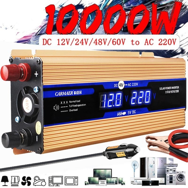 KDDD Durable Solar Power Inverter 10000W Peak DC 48V to AC 220V Modified Sine Wave Converter with Voltage Display Quality Products Phone