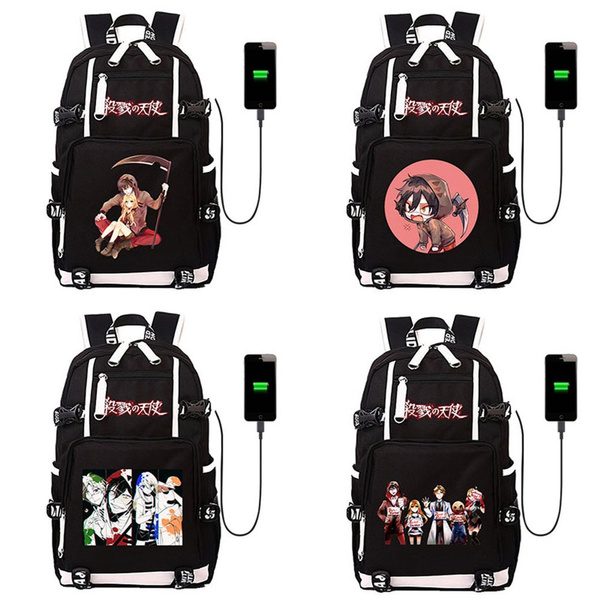 YOYOSHome Anime Angels of Death Cosplay Daypack Bookbag Backpack School Bag with USB Charging Port