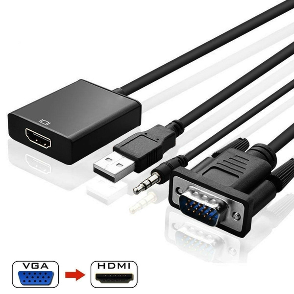 1080P VGA To HDMI Adapter Audio Monitor 