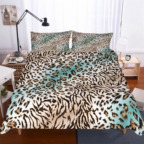 3d Leopard Print Quilt Cover Bohemian, Animal Print Super King Size Bedding