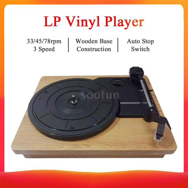 Sommetider Distill hjælpeløshed Vintage Style Record Player for 33/45/78 RPM Vinyl Records 3 Speed with  Wooden Base Portable Vinyl Player RCA Headphone Jack | Wish