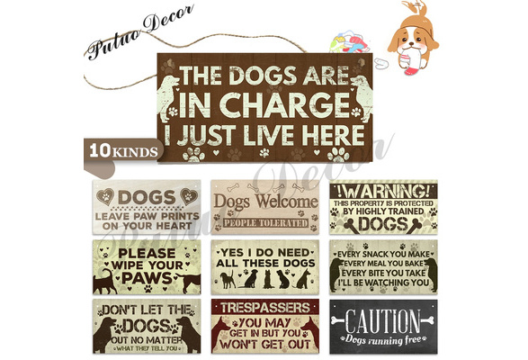 Dog Signs Wooden Hanging Plaque Gift Dog Lover Home Outdoor Decor 3.9"×7.8"DDAU 