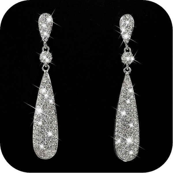 diamond stud dangle earrings