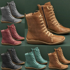 Plus Size, Leather Boots, Winter, Waterproof
