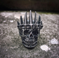 Fashion, Stainless Steel, crown, punk rings