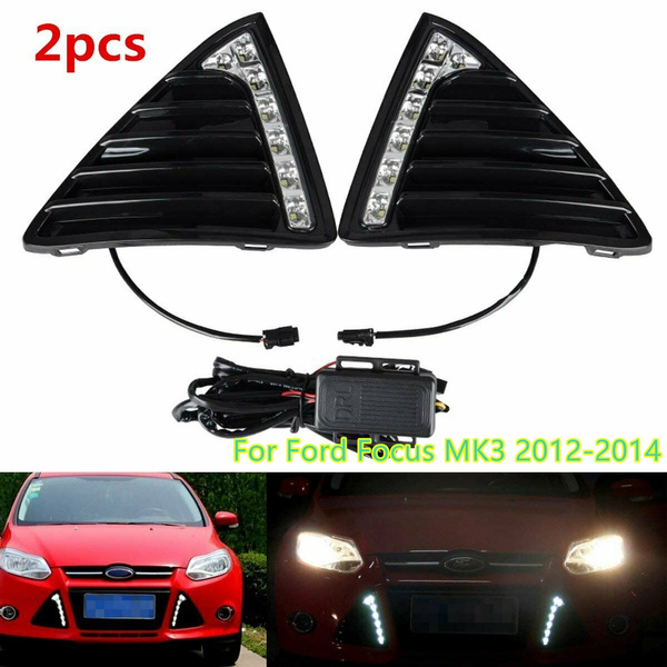 DRL For Ford Focus 3 MK3 2012 2013 2014 DRL Daytime Running Lights LED  Daylight Fog lamp waterproof with turn signal - AliExpress
