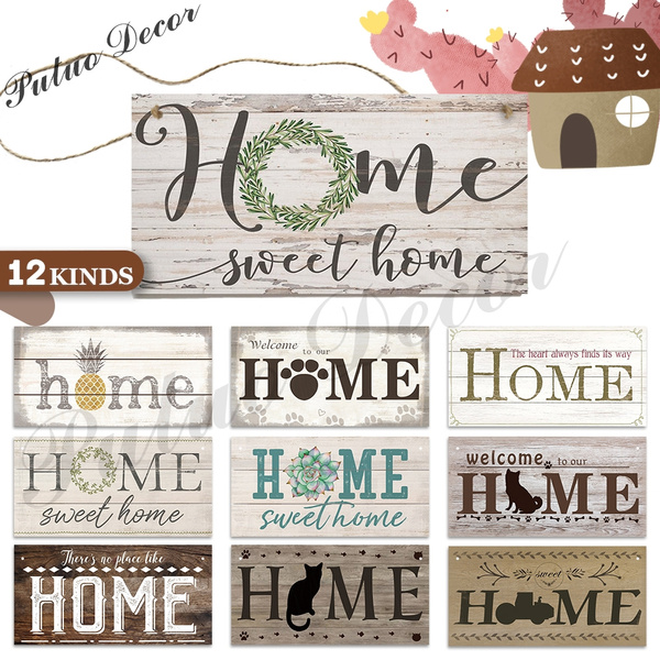 12 Kinds Of Home Decor Hanging Wooden Plaques Signs Door Decoration 3 9 7 8 Wish - Wooden Plaques Home Decor