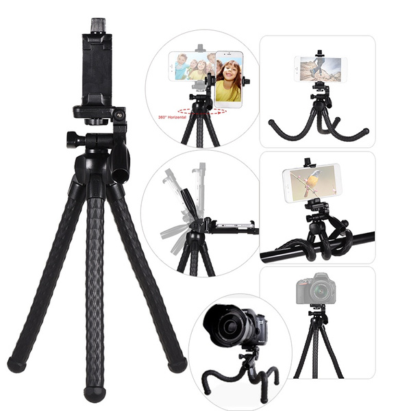 Tripod with Digital Phone Clip Camera Action Camera Flexible Mini