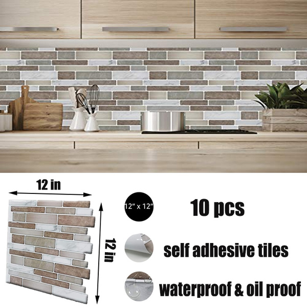 Art3d 10-Tiles Self Adhesive Wall Tile Peel and Stick Backsplash For  Kitchen, 12X12