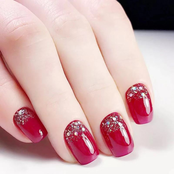 Red Bling Nails 