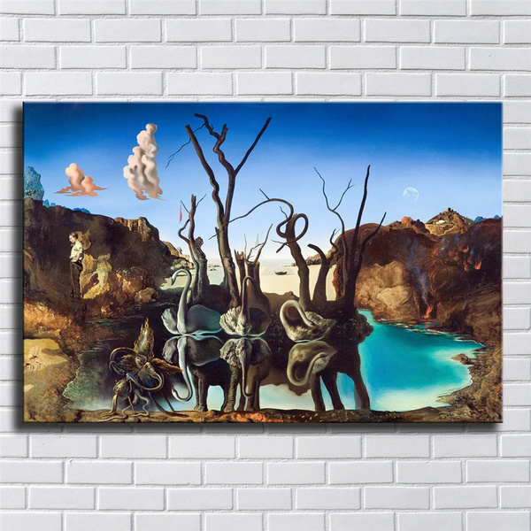 Swans reflecting elephants описание картины