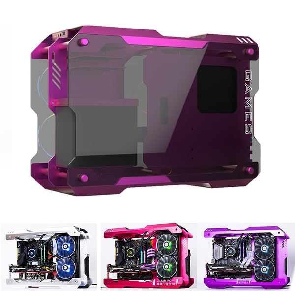 DIY Alloy PC Gaming Case Tempered Glass Water Cooling Computer Chassis Gaming Gamer PC Case Wish