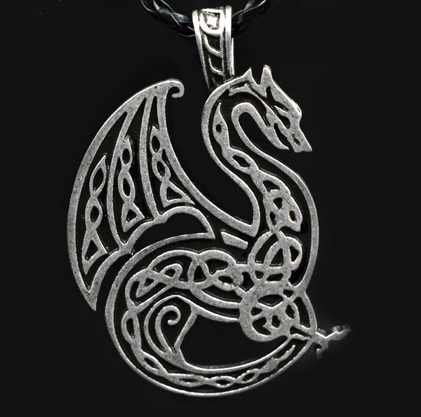 Handcrafted PewterJewelry Medieval Celtic DRAGON Earrings Celtic 