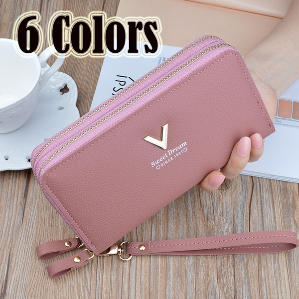 Women Wallets Long Cell Phone Clutch Purse Multifunction Zip Hand Bag