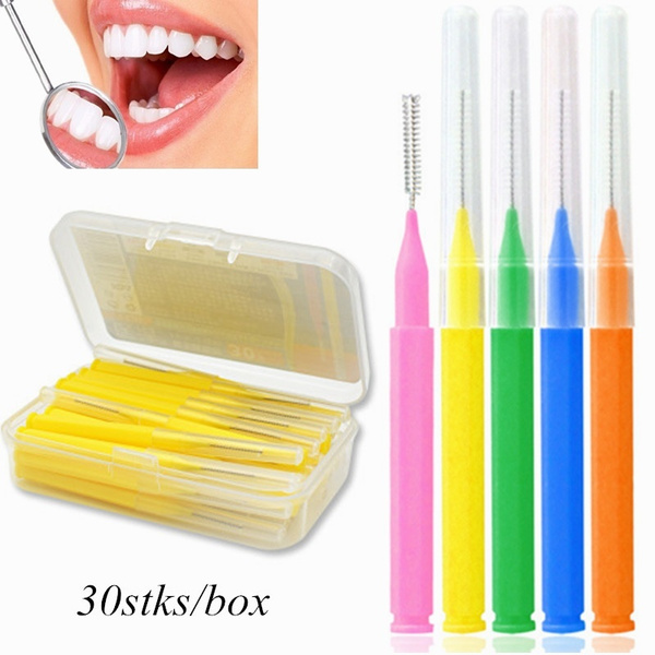 30pcs/box Orthodontic Teeth Dental Care Cleaning I Type Soft Hair Gap