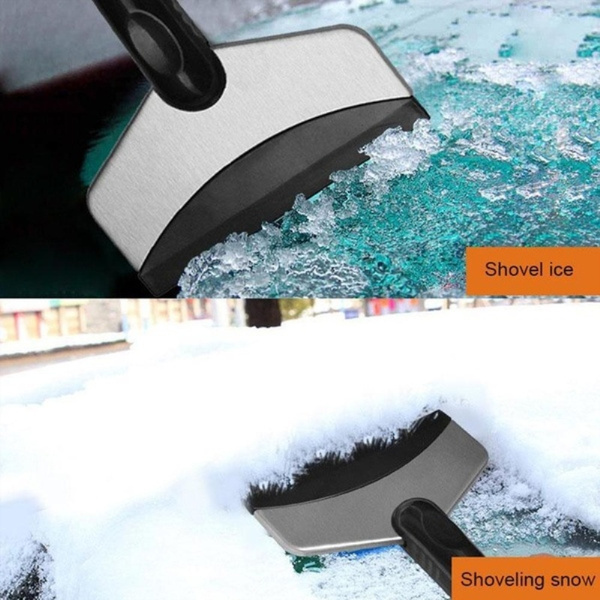 2/1PCS Car Window Snow Scraper Windshield Scraper Ice Scraper Snow Removal  Tools with Cleaner Stainless Steel Car Snow Plow