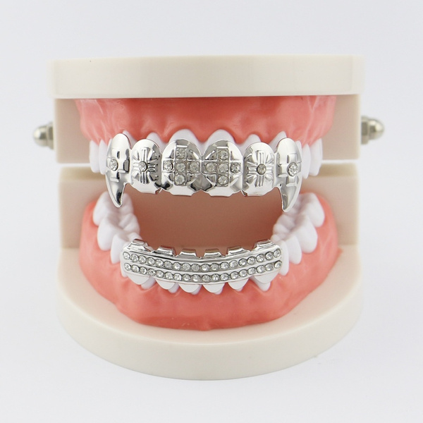 1pcs upper/lower or SET Hip Hop Teeth Grillz Set Top Bottom Mouth Teeth