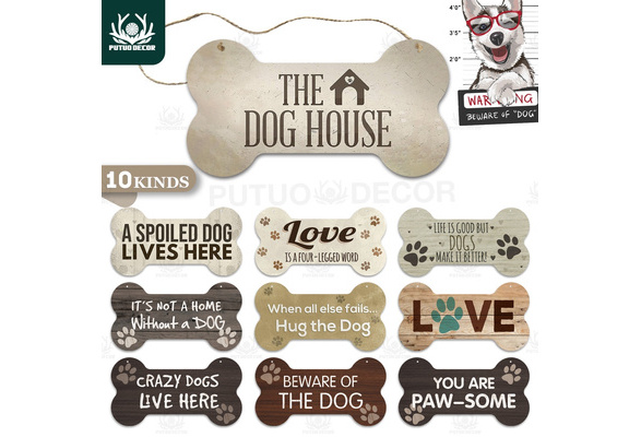 Wooden Hanging Plaques Signs Dog Lover, Wooden Dog Bone Plaque