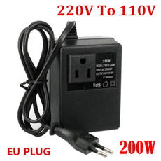 Transformer, euplug, 200w, voltagetransformerconverter