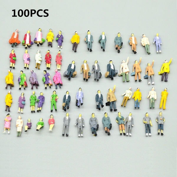 100*Train Scenery Mini Painted Model Figures1:150Standing/Sitting People Mode I 
