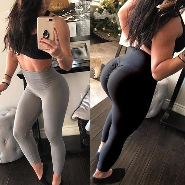 Women Yoga Pants Leggings Nylon High Waist Fitness Long Pants Women Hip  Push UP | eBay